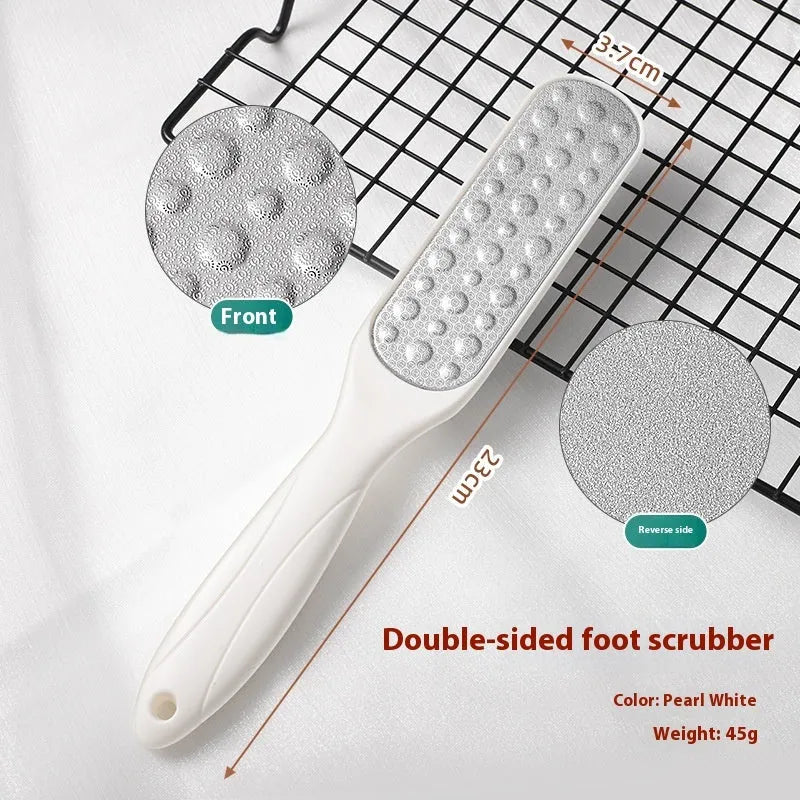Stainless steel double-sided foot grinder file for hard skin removal.