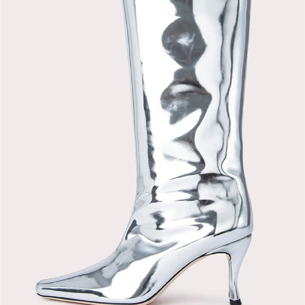 Women's square toe cowboy boots in microfibre available in multiple colours including black, snake pattern, and brown stone
