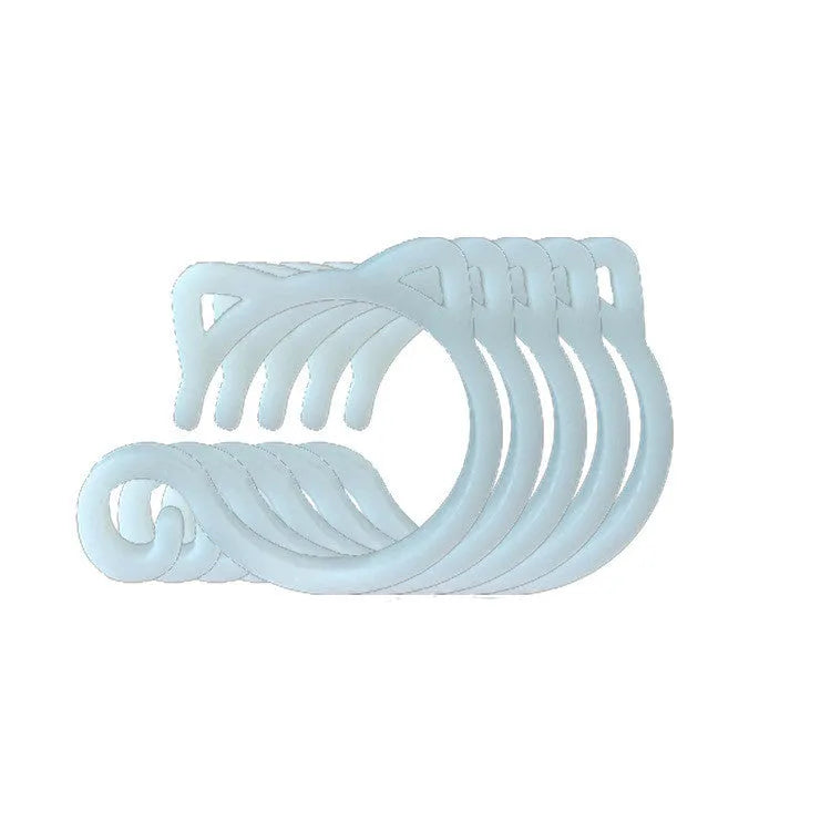 Cat-shaped plastic plant clip in green, red, white, and yellow colour options