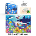Children's paper puzzle gift box with 100 pieces showing animal world design for ages 4-6