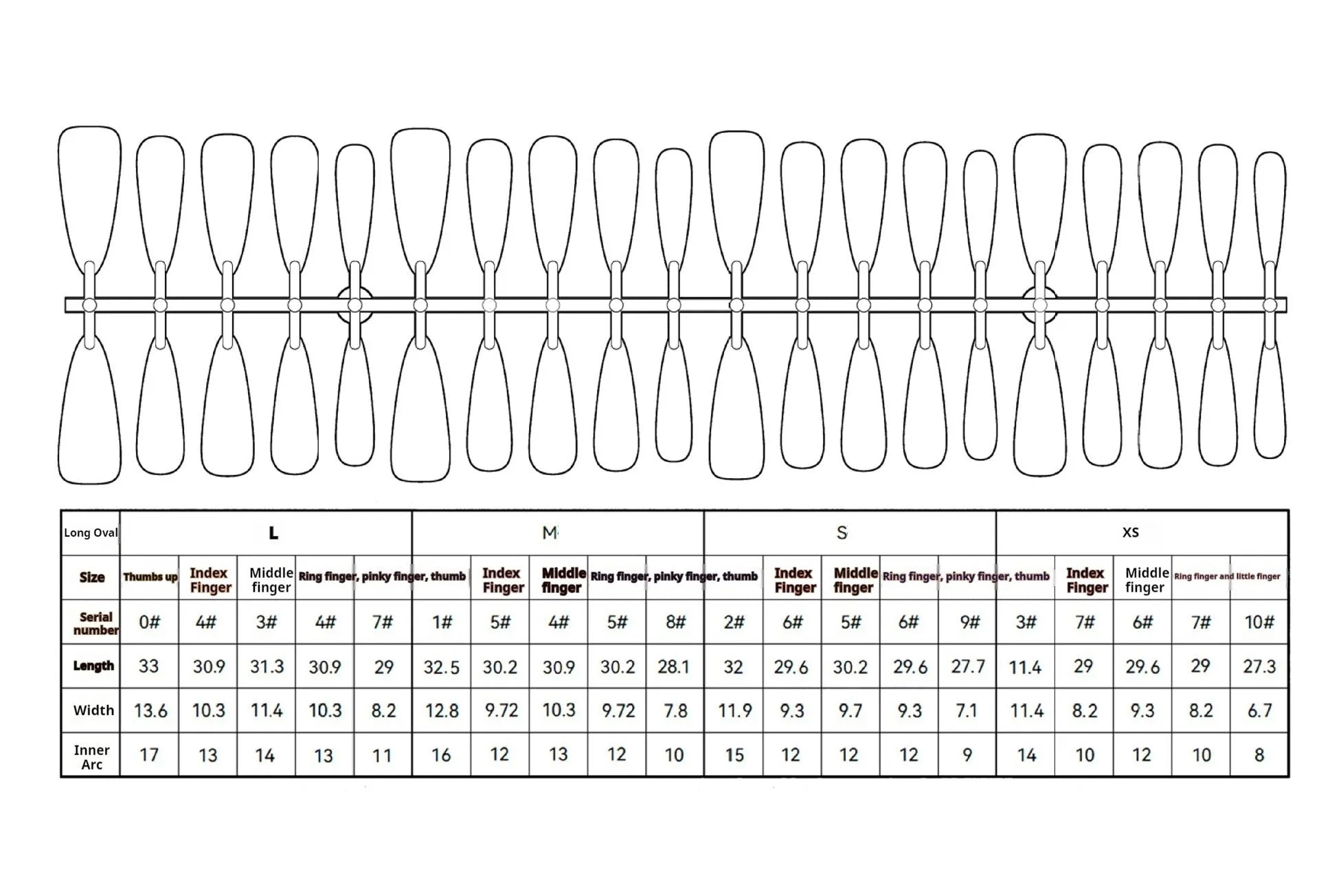 European American Y2G antique gothic fake nail tips in frosted seal finish with long water drop design, 40 pieces
