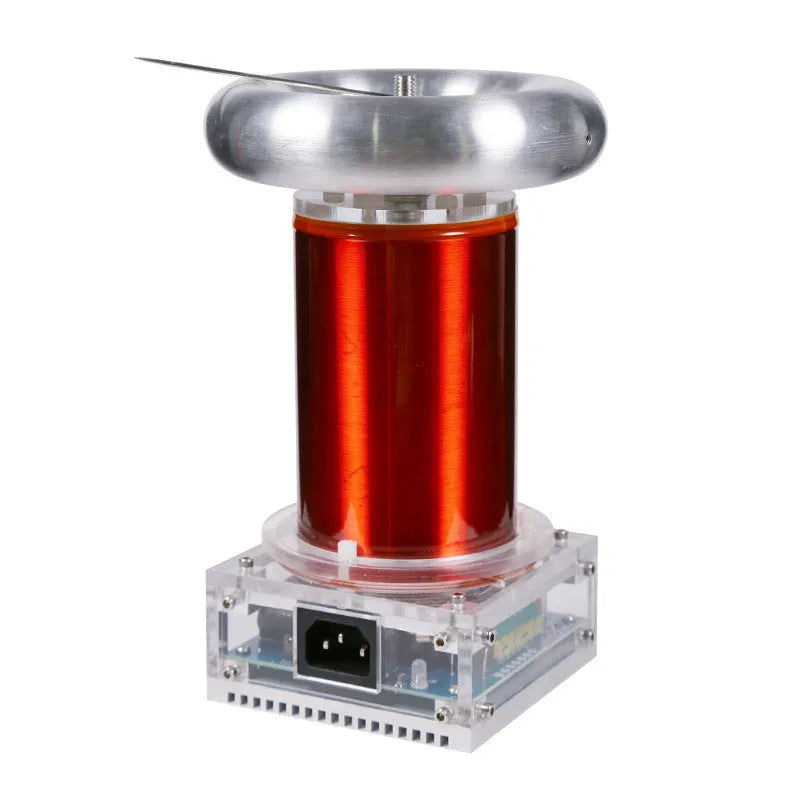 Music Tesla coil driver board unit with ports for 220V power, audio, and controller connections.