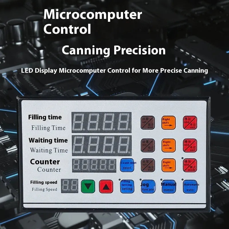 CNC automatic quantitative filling machine with digital display, adjustable settings, and liquid dispensing nozzle