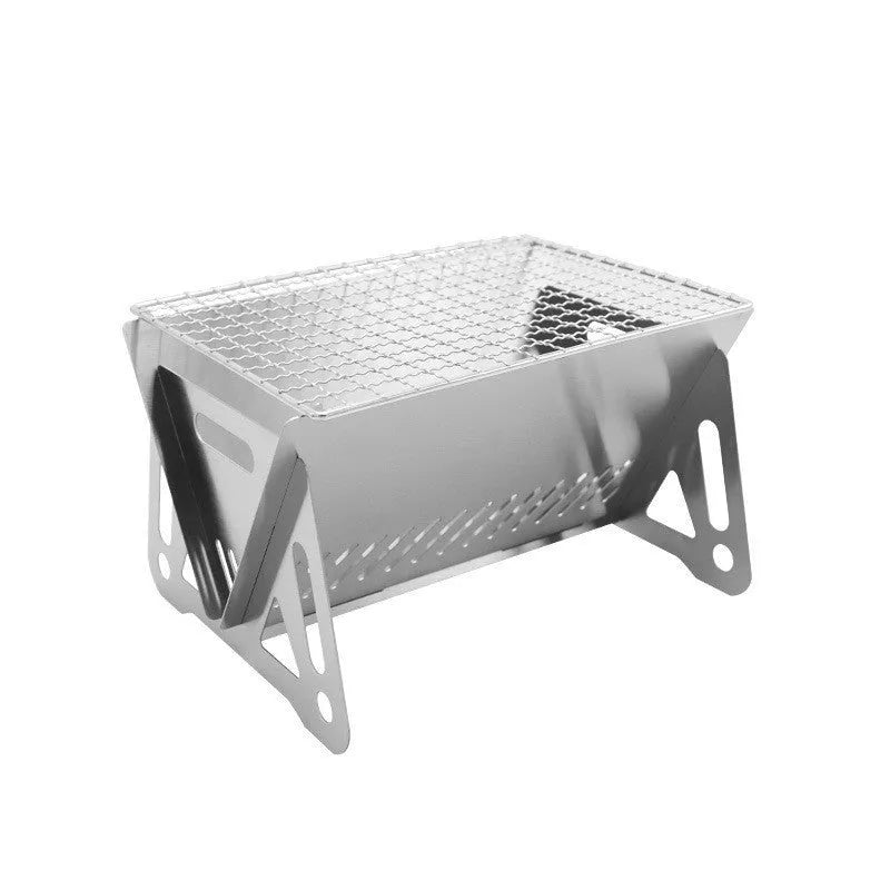 Large stainless steel folding barbecue oven with storage bag for outdoor cooking