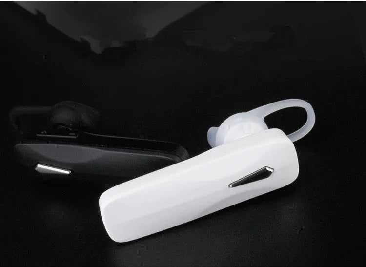 M163 car Bluetooth headset in black and white colour options with ear piece and control buttons