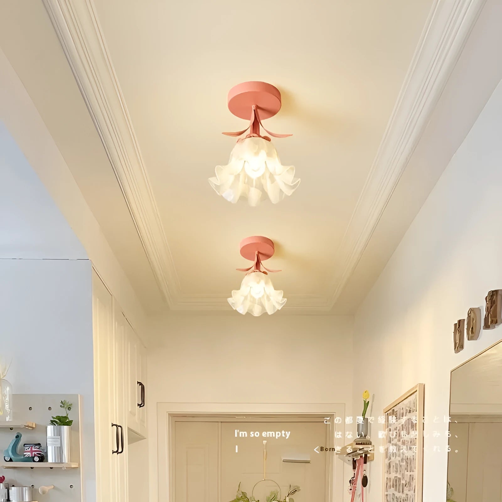 Cream coloured Linglan flower corridor aisle light with modern simple design for hallway illumination