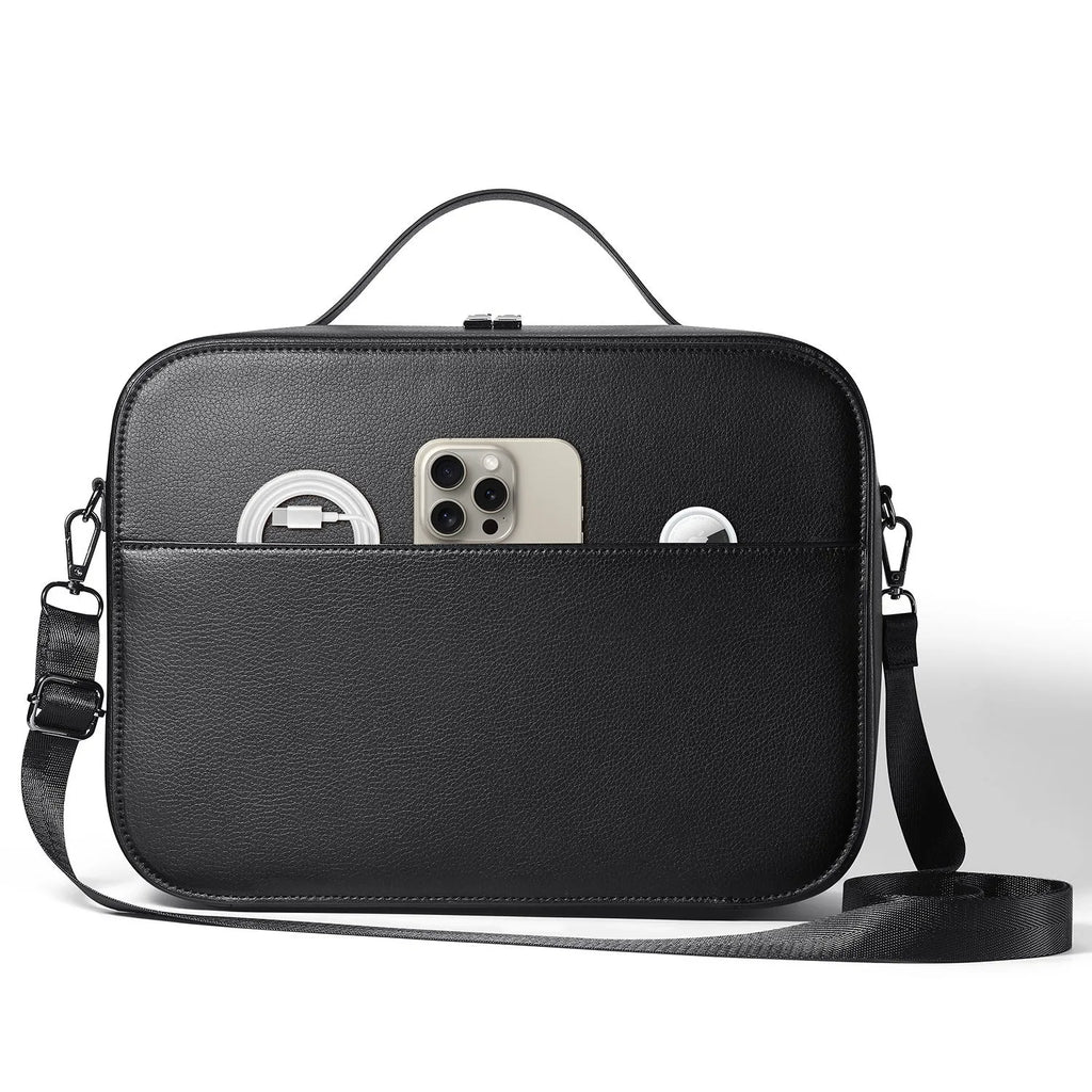 Black superfiber MR glasses storage box for Vision Pro headset measuring 32.5 x 24.5 x 11.5 cm