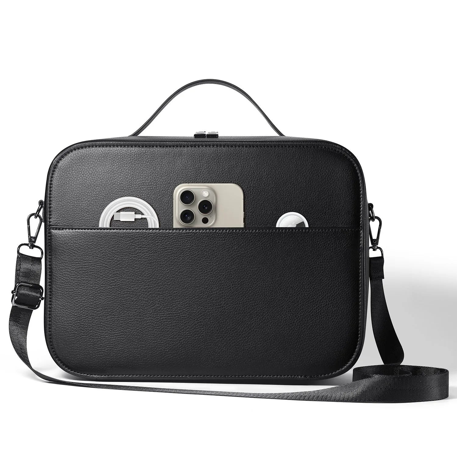 Black superfiber MR glasses storage box for Vision Pro headset measuring 32.5 x 24.5 x 11.5 cm