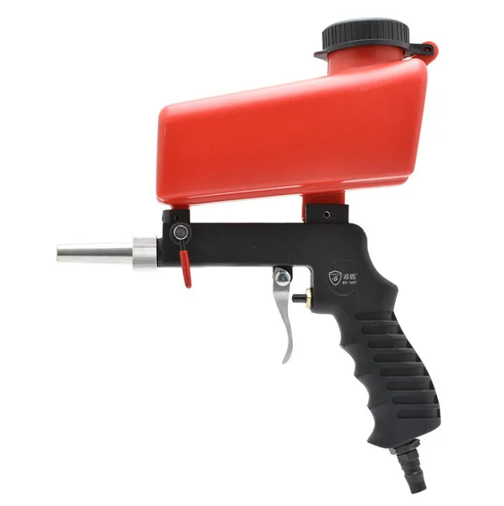 Portable pneumatic sandblasting gun with blue housing and 6.5mm nozzle