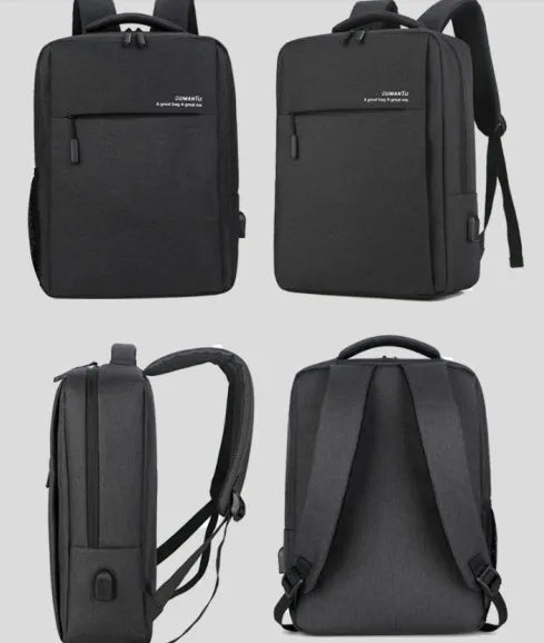 Waterproof Oxford cloth laptop backpack with shoulder straps, shown in multiple colour options.