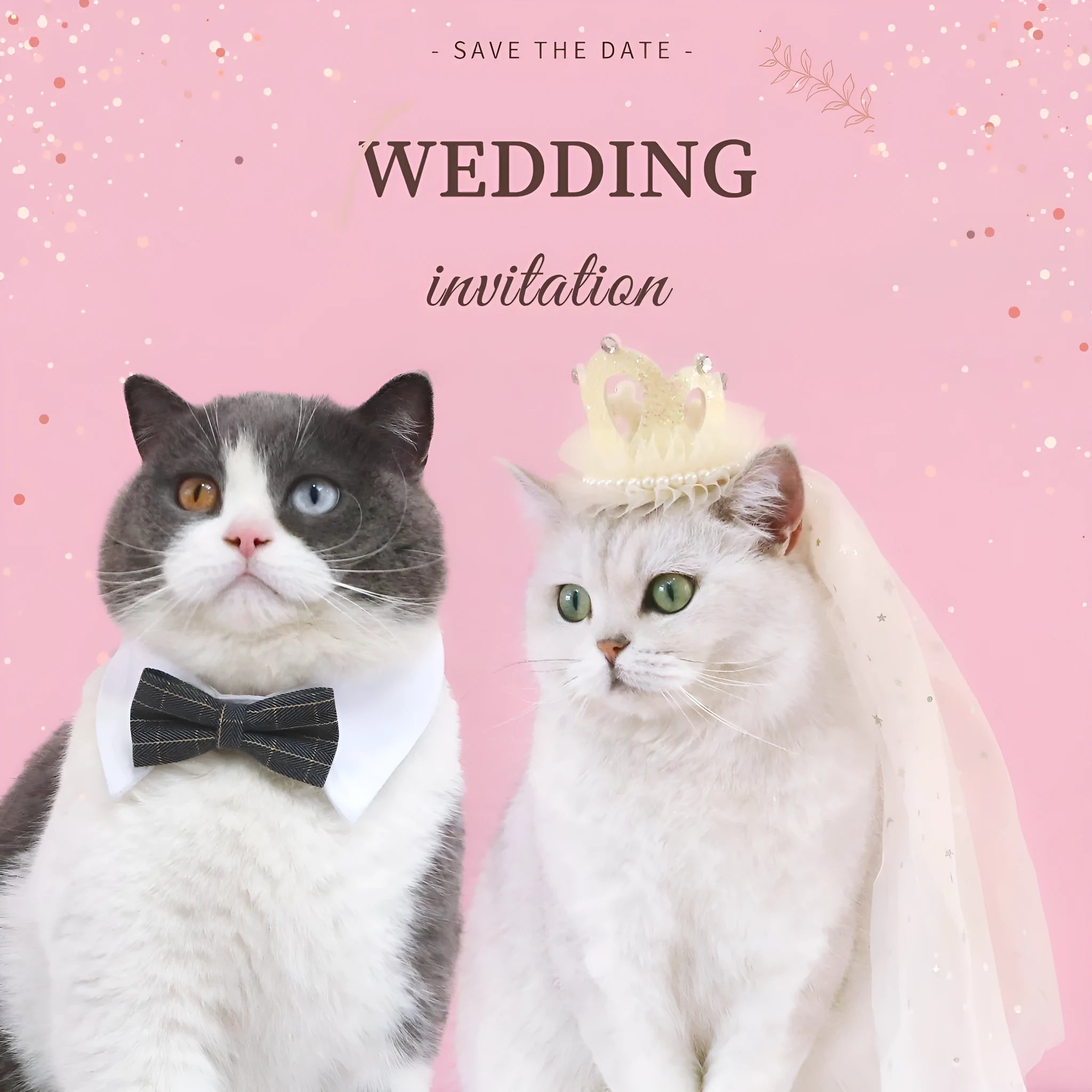 Pet princess crown headdress for cats with lace-trimmed veil in beige or pink colour options