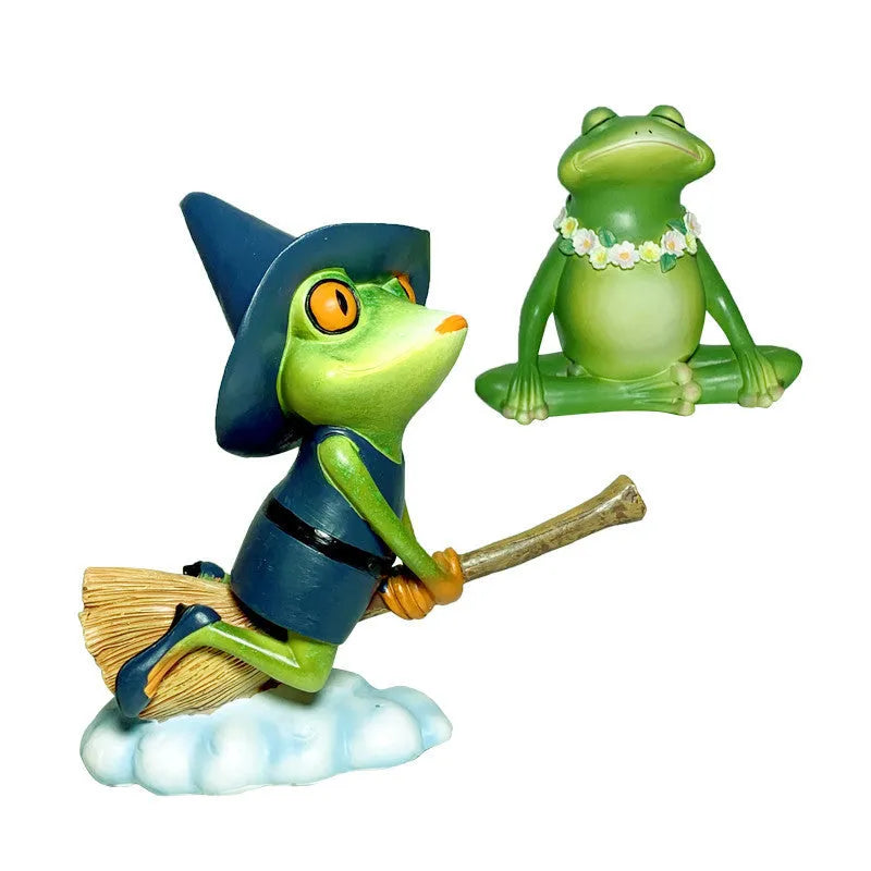Magic yoga frog figurine in RDW123 colour on a tabletop.
