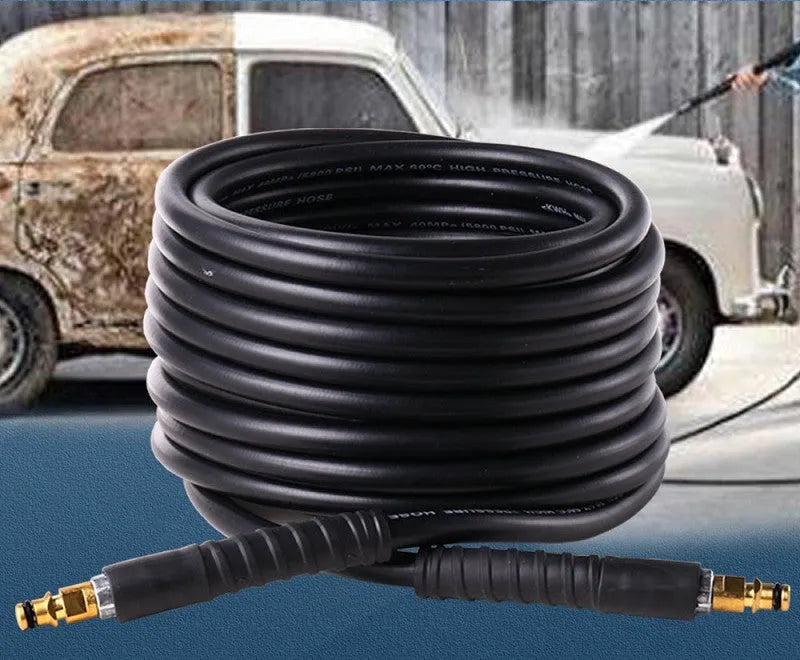 Black 10m high pressure car wash tube with copper gun head and nylon gun body for car washing