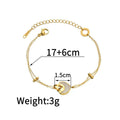 Women's stainless steel resin heart bracelet with double layer design and electroplated finish