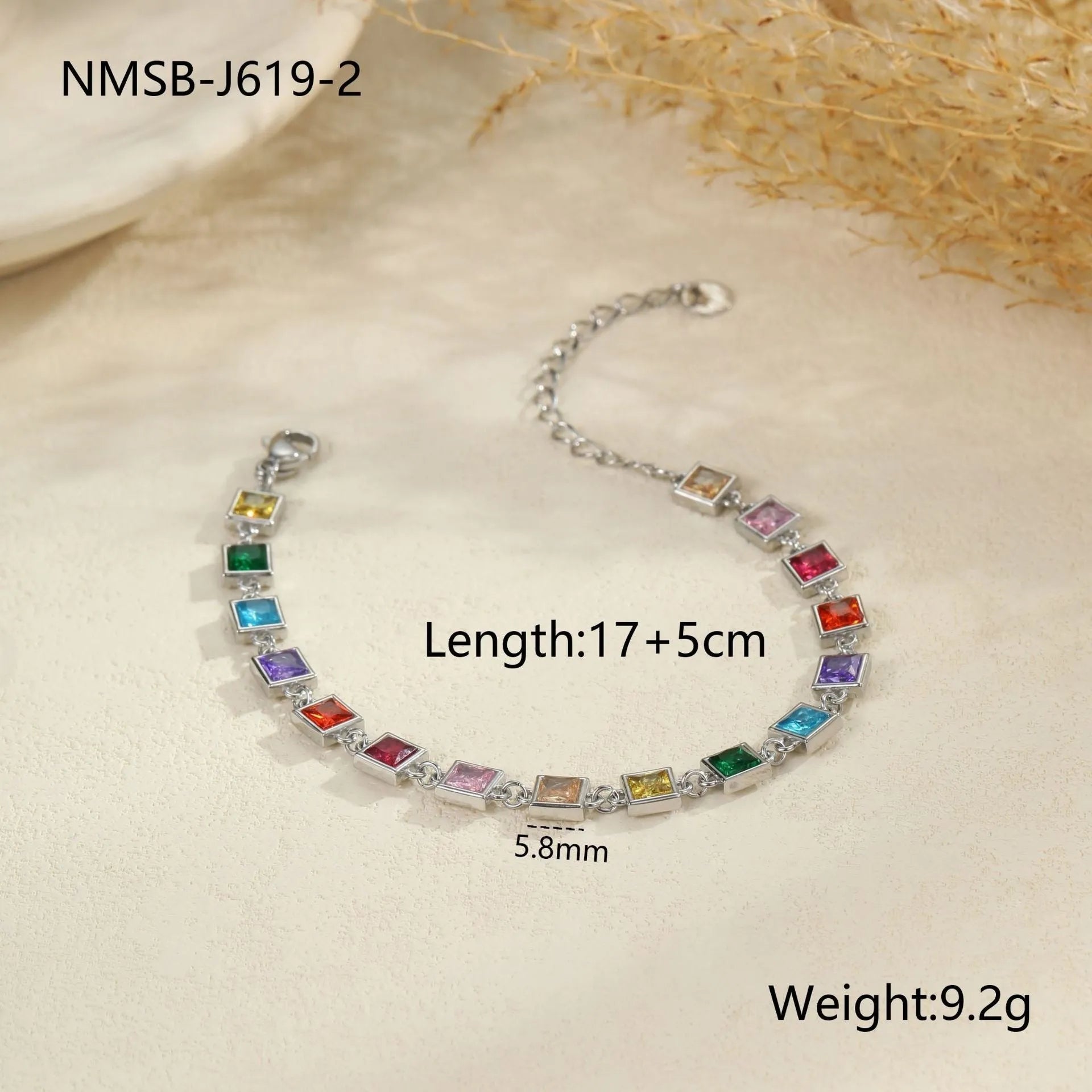 Women's geometric stainless steel bracelet with electroplated gold or silver finish in heart, circular, or square styles.