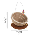 Large integrated cat scratching post and bed combo in starlight sisal nest colour