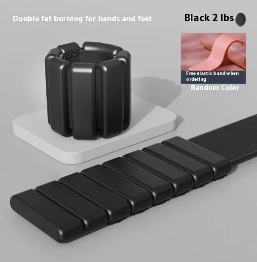 Silicone fitness bracelet with Velcro strap in black, blue, gray, or pink with 1lb or 2lb weight options