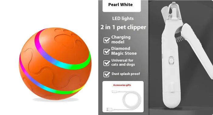 2-in-1 pet nail clipper with LED light and grinder for safe dog and cat nail trimming, white and green