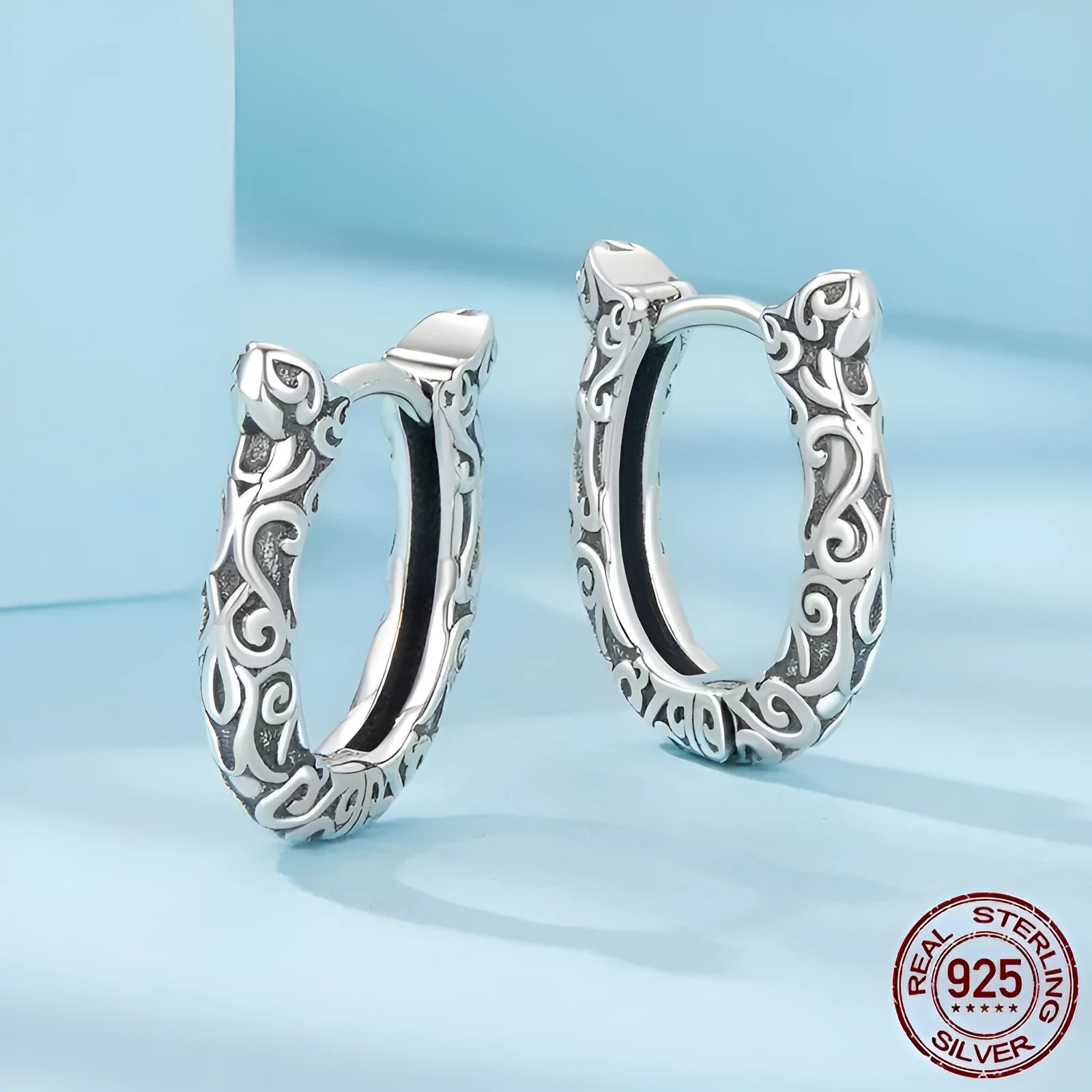 S925 sterling silver lucky horseshoe ear clip with grinding finish, U-shaped design, colour SCE1888, for women