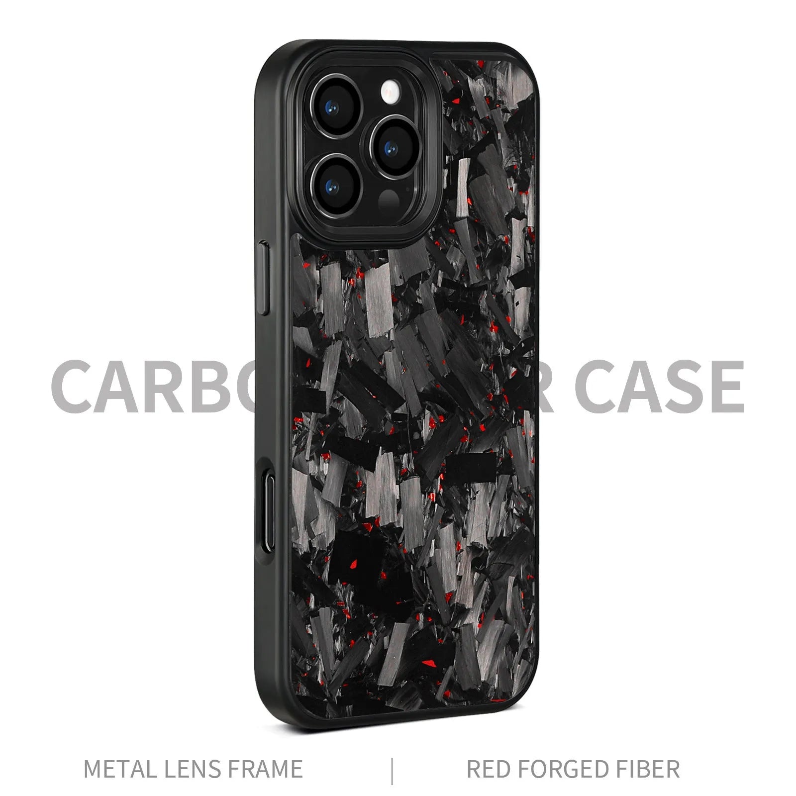 Carbon fibre forged pattern protective phone case in black, all-inclusive design for iPhone models