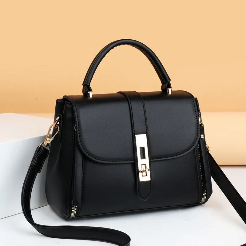 Women's soft PU leather messenger shoulder bag in square vertical design measuring 21x11x16cm