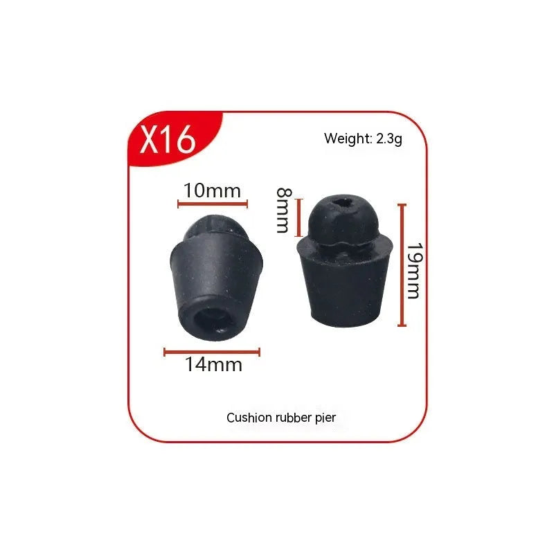 Pack of 10 X16 colour rubber automobile buckle clips for vehicle vibration reduction