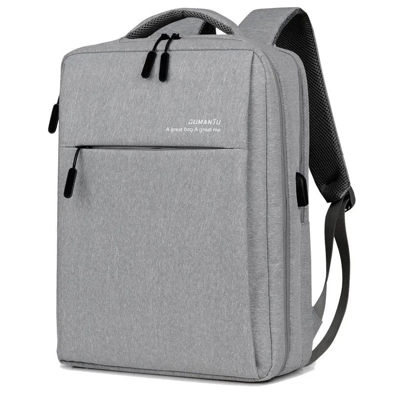 Waterproof Oxford cloth laptop backpack with shoulder straps, shown in multiple colour options.