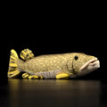 Cute pike doll plush toy 45 cm long, soft crystal velvet with PP cotton filling and Korean rubber particles, on plain background