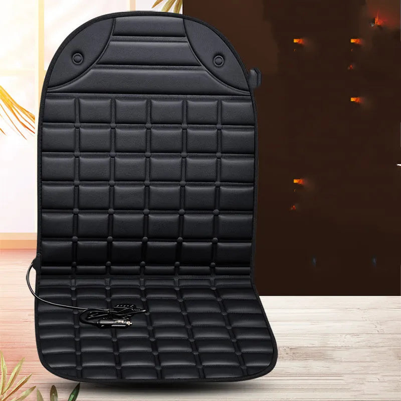 Home office electric chair cushion with USB heating fibre filling in checkered black colour