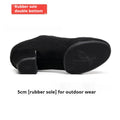 Men's black oxford cloth ballroom dancing shoes with middle heel and rubber sole, indoor and outdoor variants