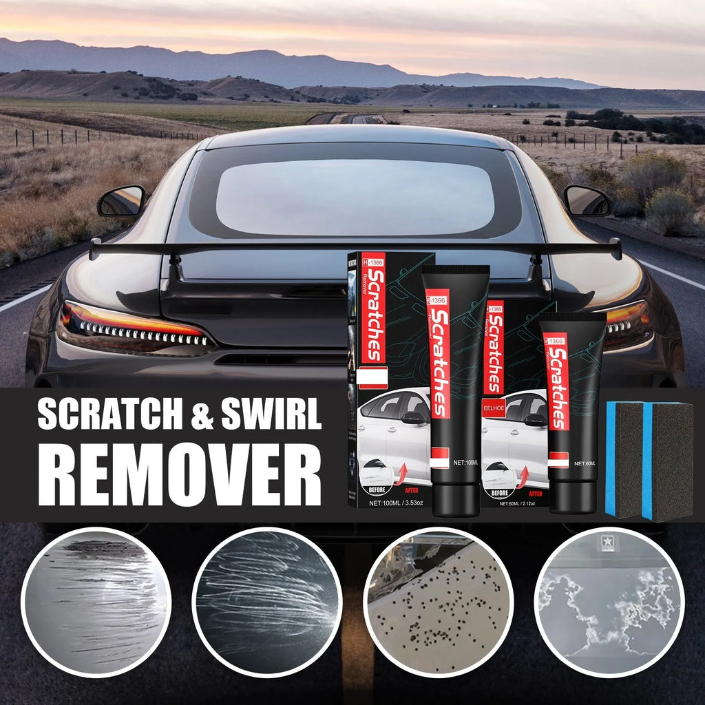 Car scratch repair polishing paste 60ml tube with application result on black car paint