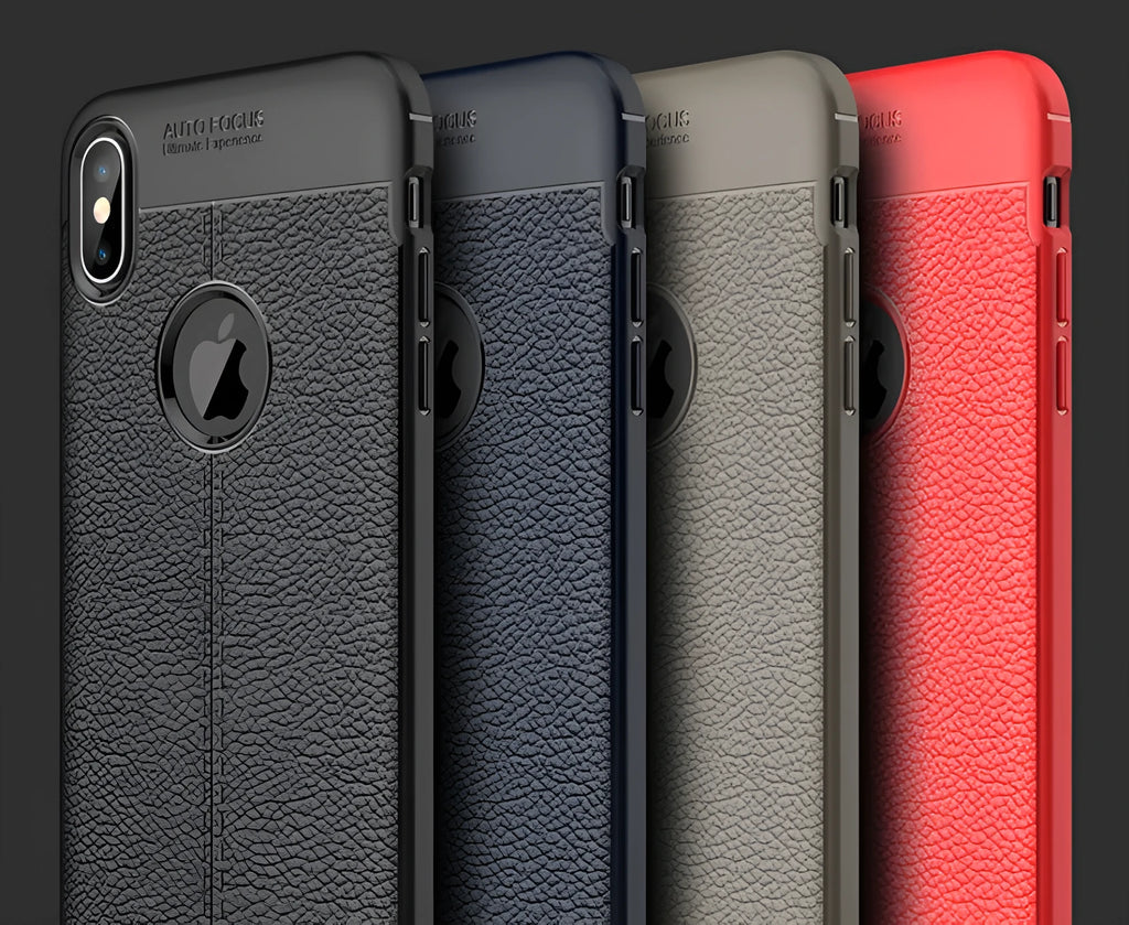 WeFor black PU leather and silicone protective case for an OnePlus 6 smartphone.