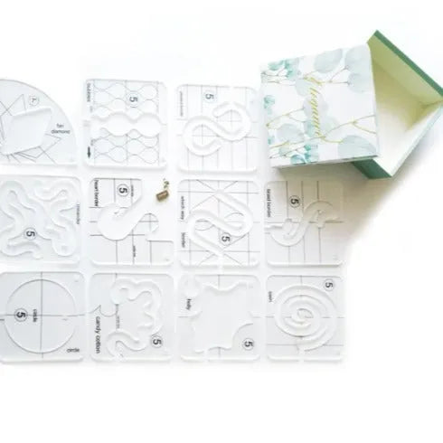 Acrylic patchwork ruler set with triangle rulers in 6, 8, and 10 inches