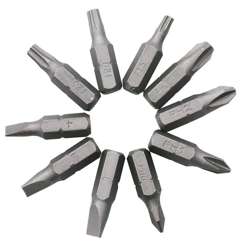 L-type double-headed socket wrench with ten steel drill bits for mechanical repair