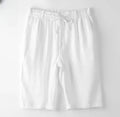 Men's linen casual loose beach shorts in summer colours, straight cut, sizes S to 2XL