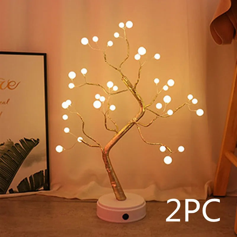 Christmas tree light with touch control, 108 LED firefly lights, USB powered decoration