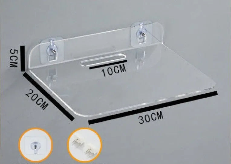 Acrylic right-angle camera wall mount for no-drill installation in black finish