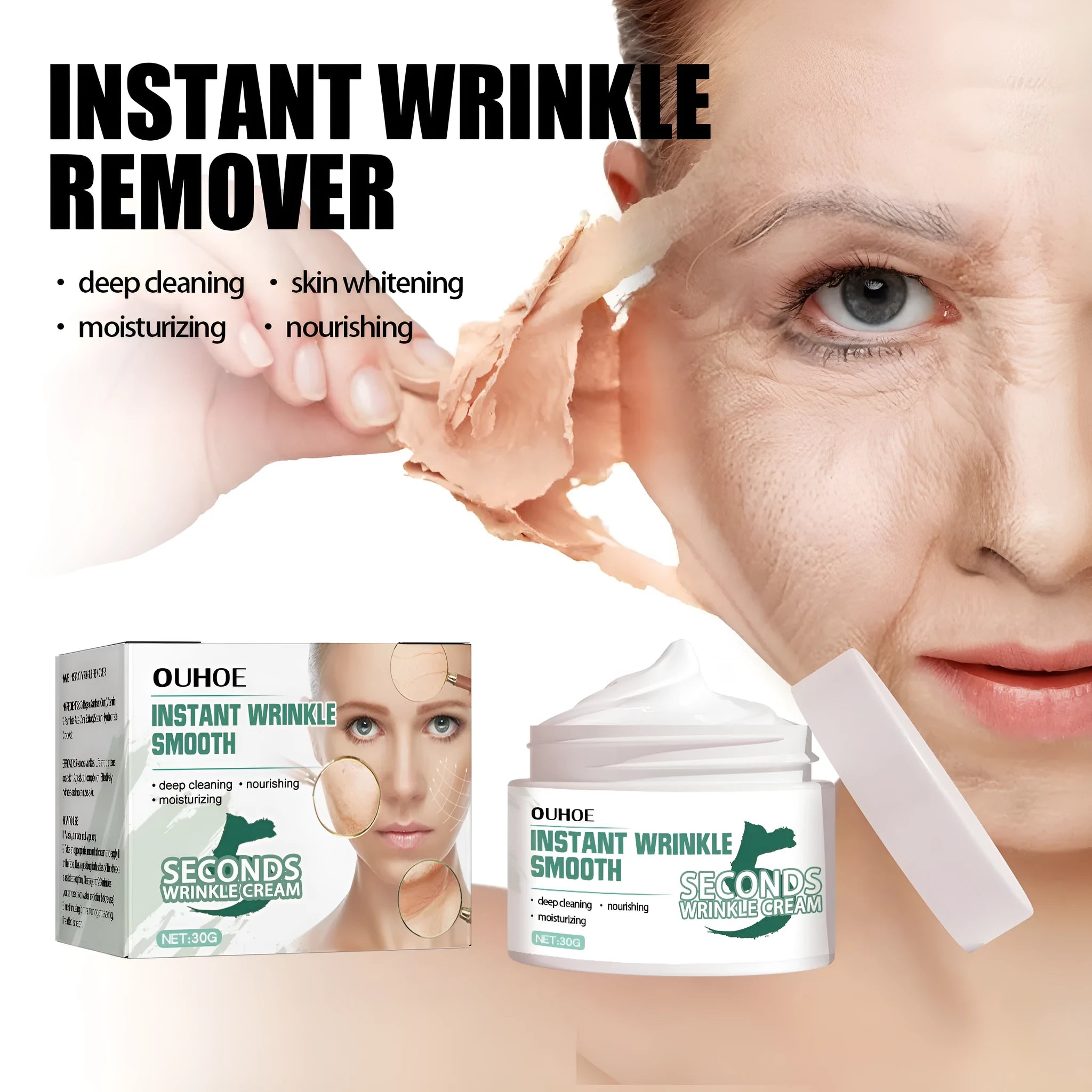 30g jar of anti-aging anti-wrinkle face cream for facial hydration
