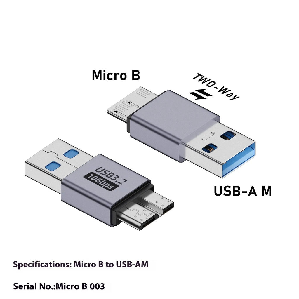 USB AM male to Micro-B female adapter for old hard drives and mobile phones.