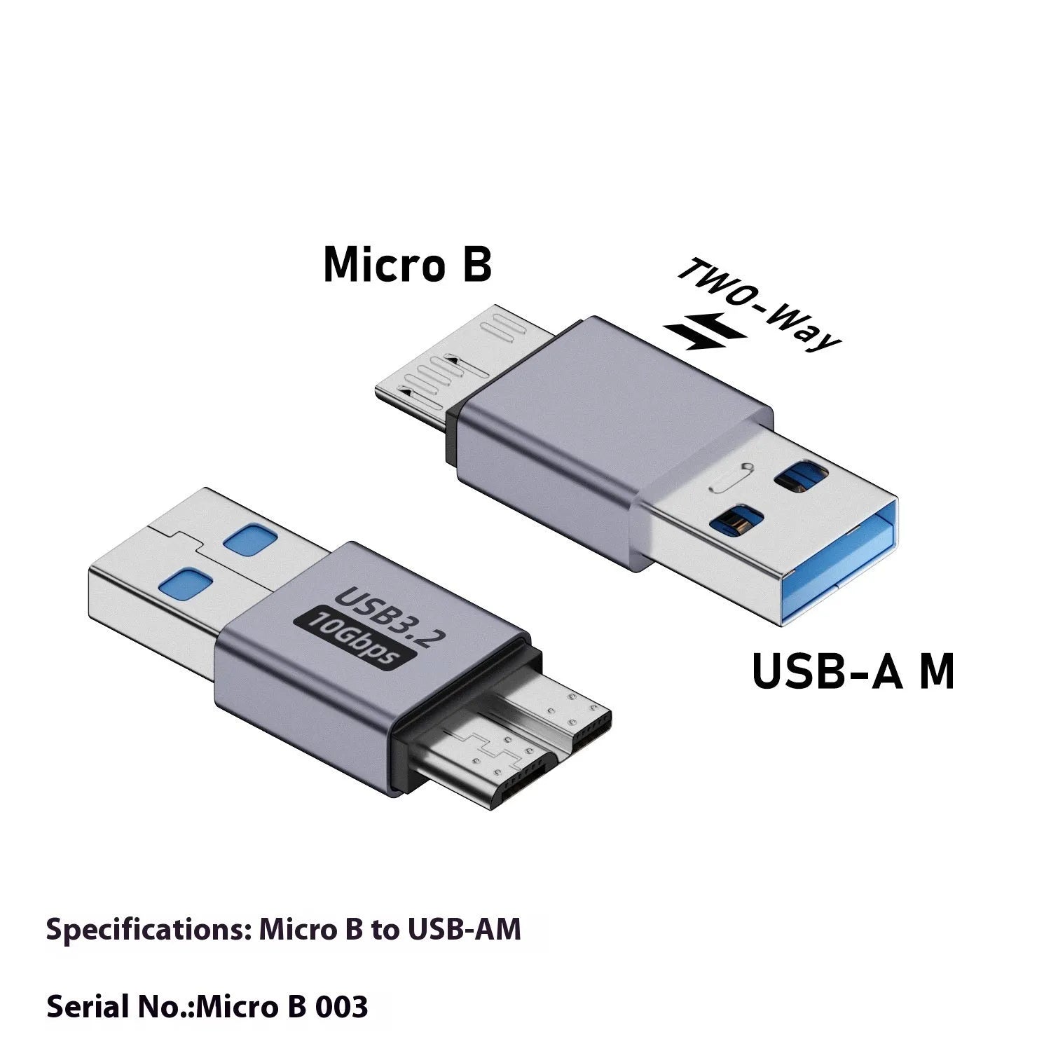 USB AM male to Micro-B female adapter for old hard drives and mobile phones.