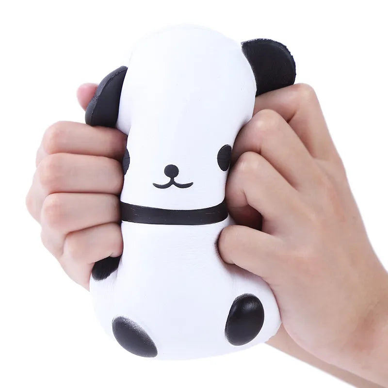 Panda-shaped PU polyurethane decompression toy with pinch music function, packed in OPP bag