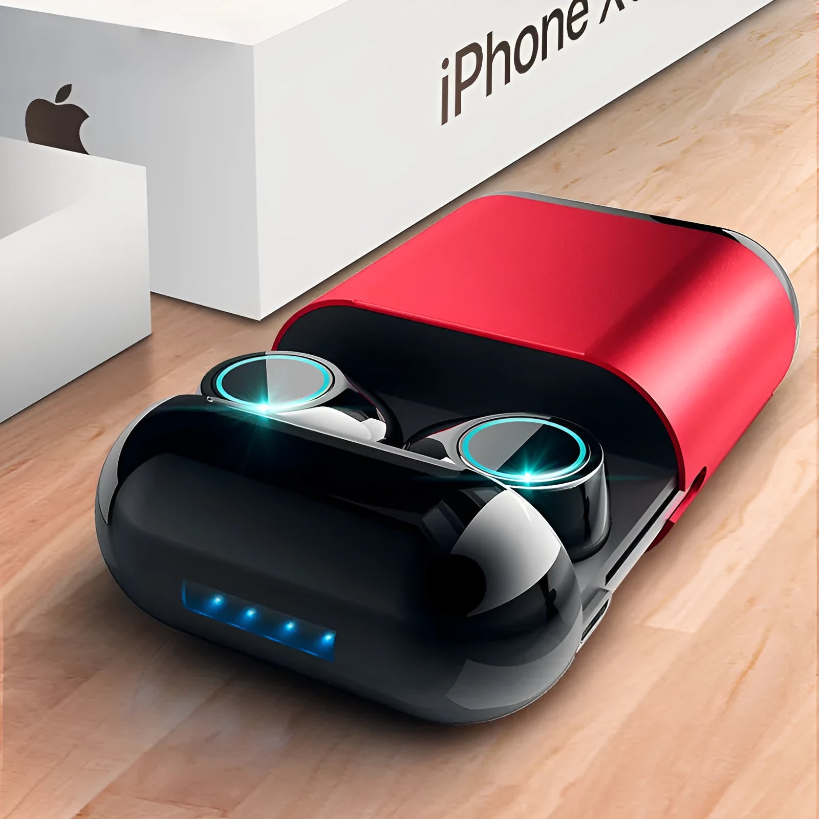 TWS wireless Bluetooth earbuds in black, gold or light grey with dual stereo design