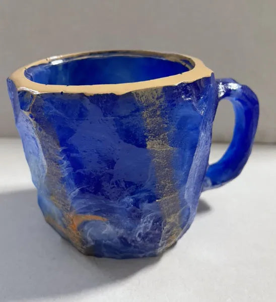 400ml resin mineral crystal coffee mug with handle in multiple colour options
