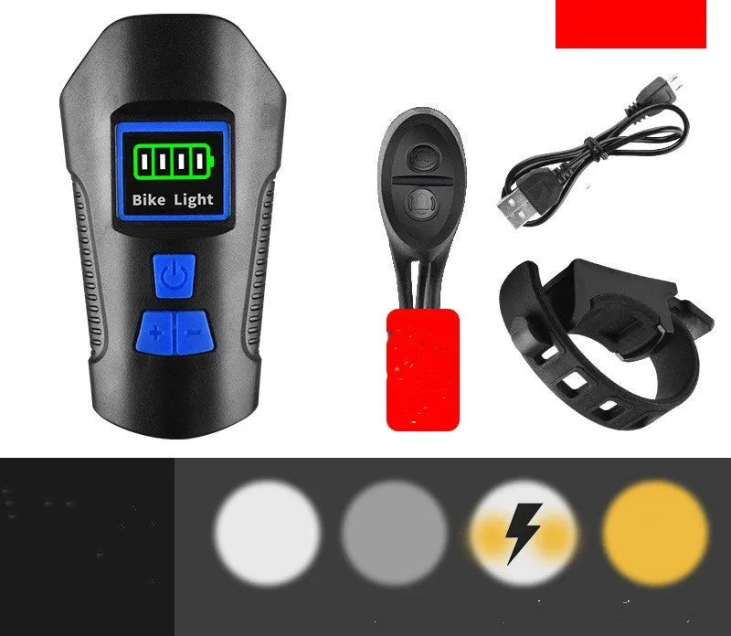 Strong LED bicycle front light with 350 lumens and T6 wick in black