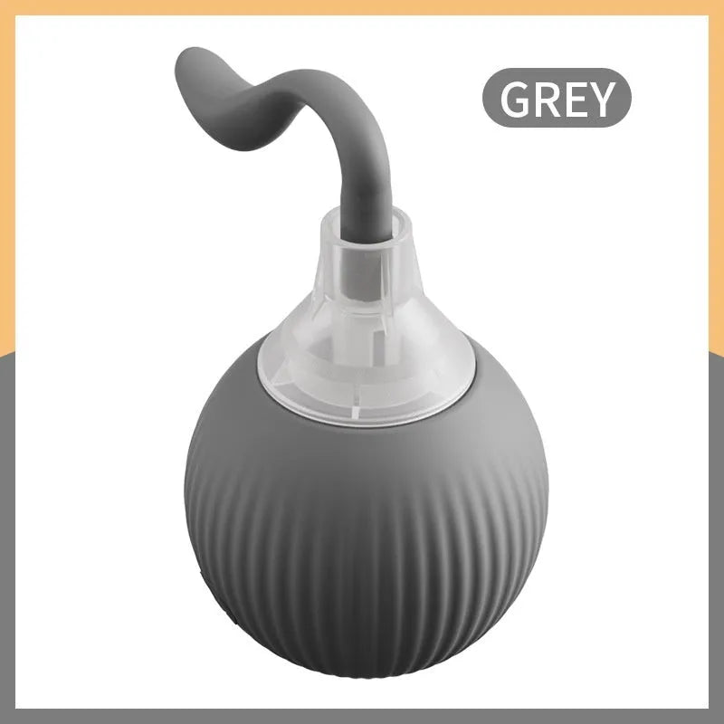 Interactive cat rolling ball toy in grey, green, and red colour options with automatic motion features