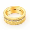 Gold geometric zircon ring for women in copper with electroplated finish