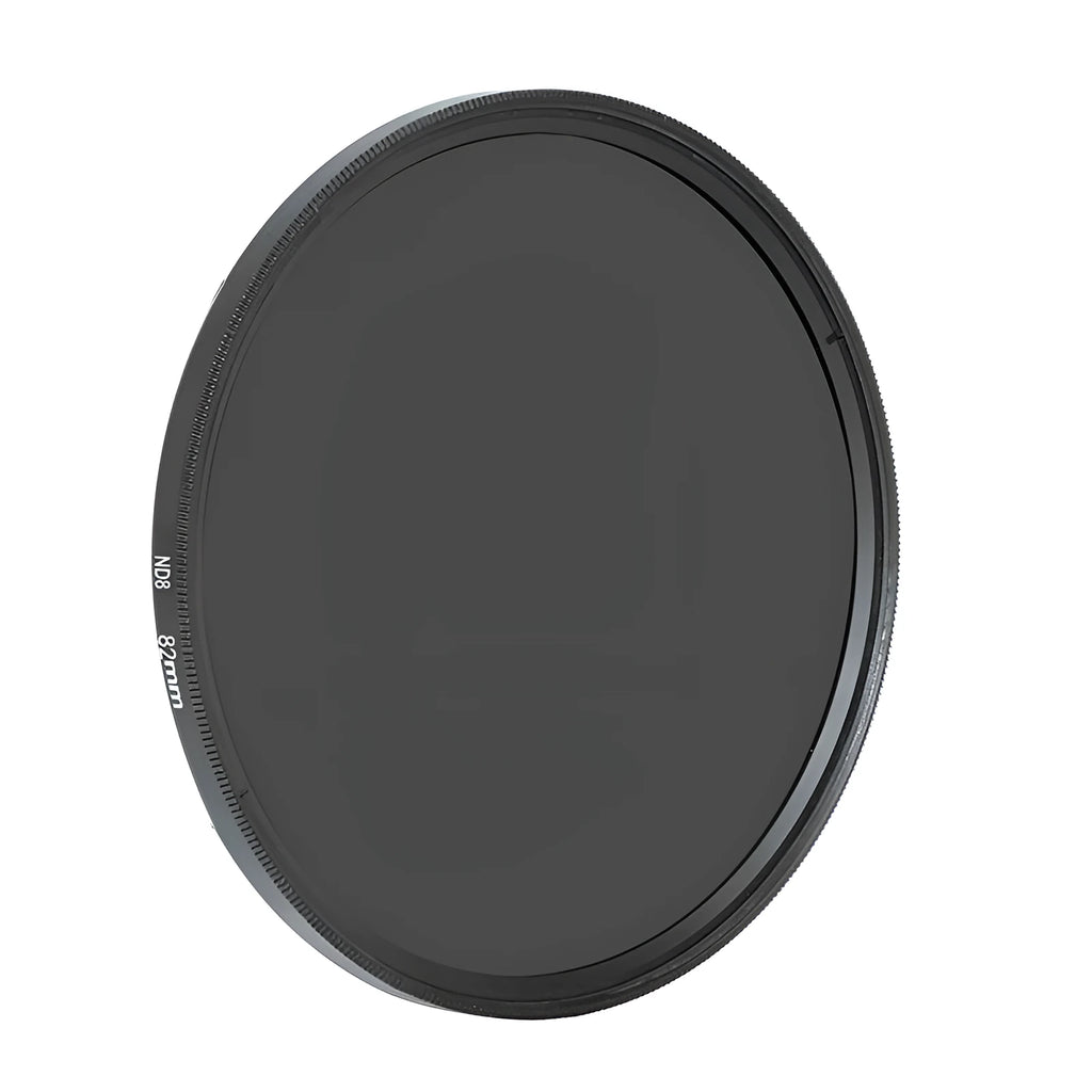 ND8 camera filter with aviation aluminium frame for 49mm to 82mm lenses