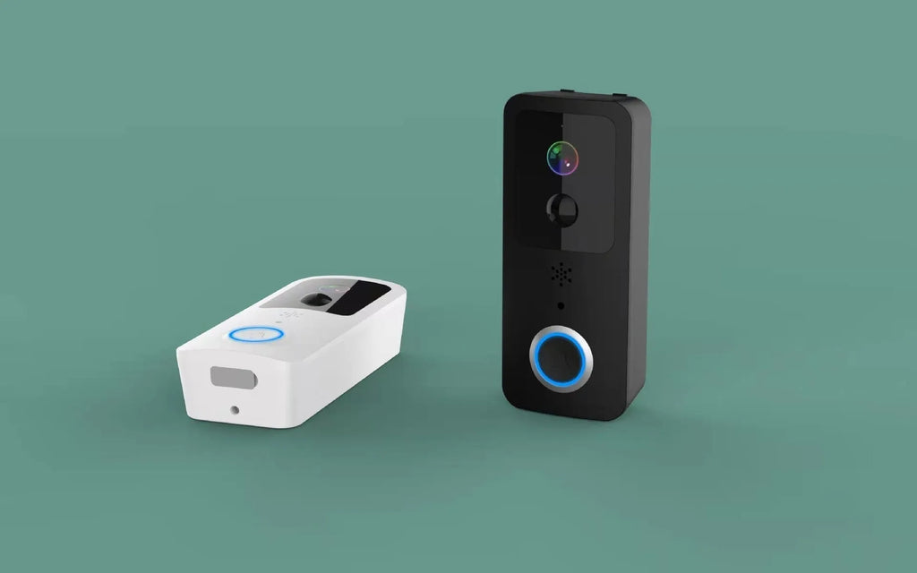Black and white waterproof HD visual doorbell intercom for home security with APP notifications