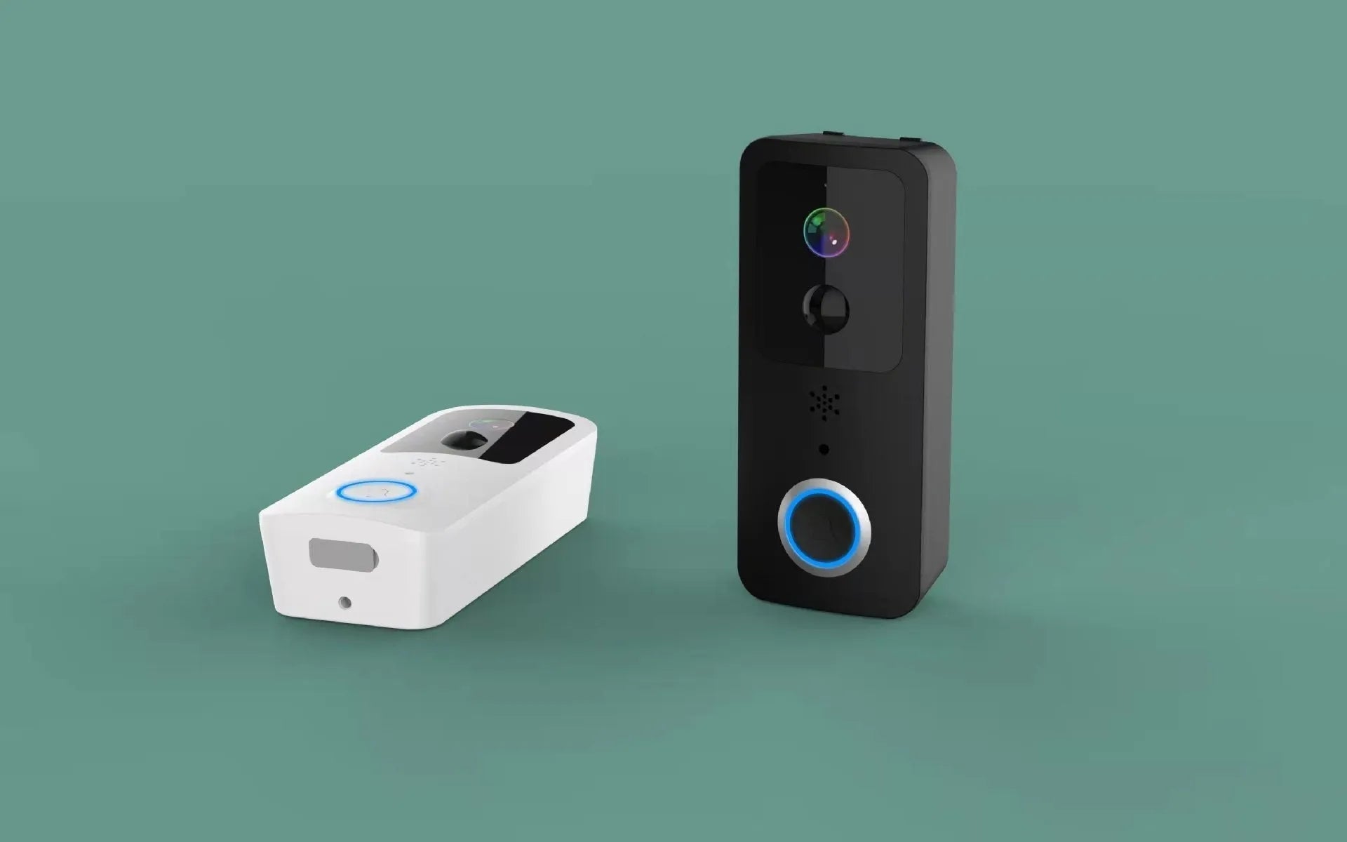 Black and white waterproof HD visual doorbell intercom for home security with APP notifications