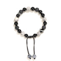 Black agate map stone volcanic bracelet with diamond-shaped stone in New Chinese style design